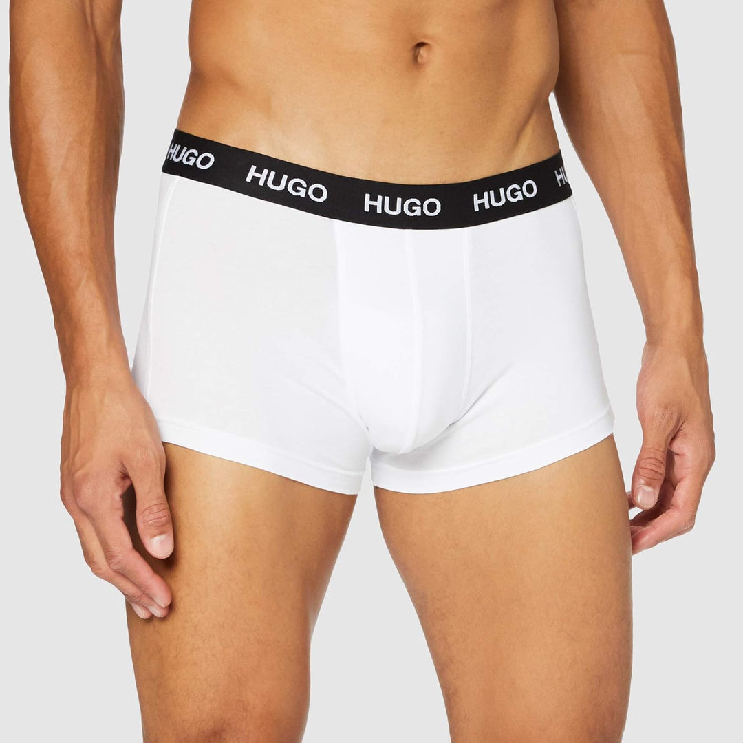 HUGO Herren Trunk Triplet Pack Dreier-Pack eng anliegende Boxershorts aus Stretch-Baumwolle mit kurz