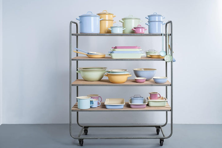Riess, 0275-006, Topf mit Chromrand 24, CLASSIC - BUNT/PASTELL, Farbe Blau, Durchmesser 24 cm, Höhe