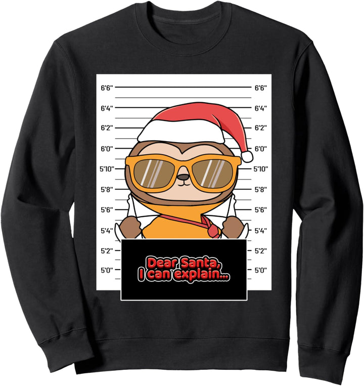 Dear Santa I Can Explain Faultier Verbrecher Weihnachten Sweatshirt