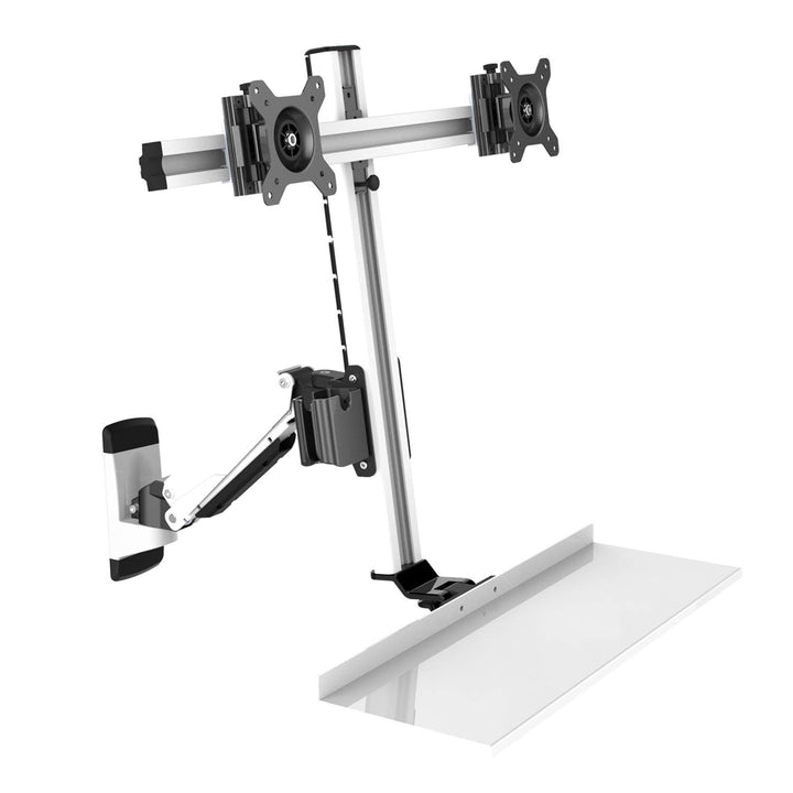 HFTEK 2-Fach Monitor Halterung Halter Wandhalterung für Bildschirme von 13-24 Zoll mit VESA75 / 100