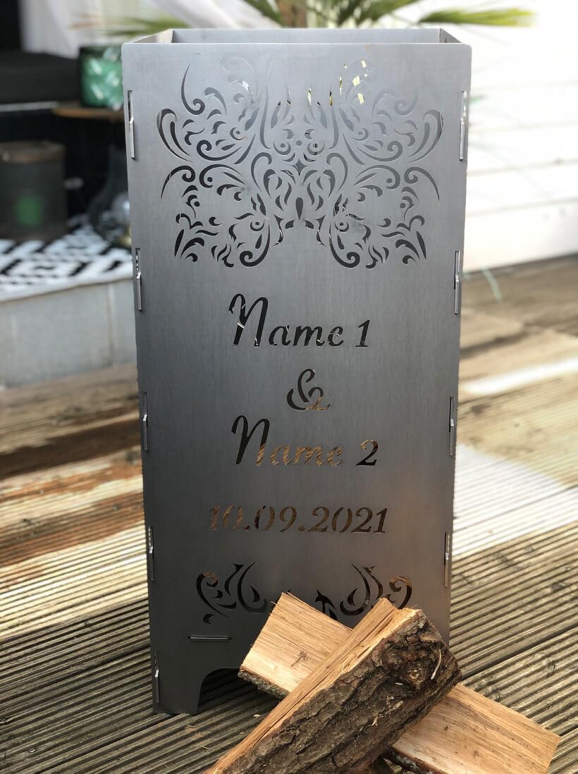 EXTRAVAGANT® Feuertonne Hochzeit Hochzeitsgeschenk PERSONALISIERT Namen Brautpaar Geschenk individue