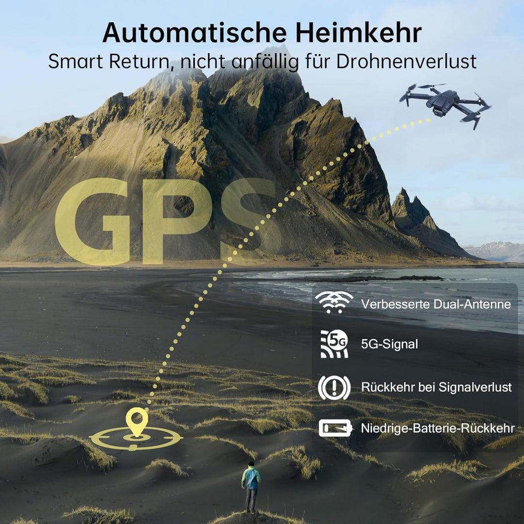 CHUBORY X10 PRO GPS Drohne mit 4K UHD Kamera für Erwachsene | 90 Min Flugzeit & 1000m Steuerreichwei