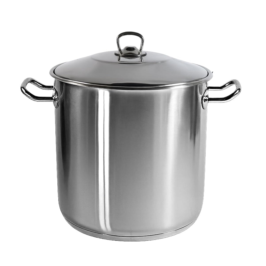 XXL Edelstahl Suppentopf mit Deckel – 21L 37L 50L – Induktion geeignet – grosser Gastronomie Kochtop