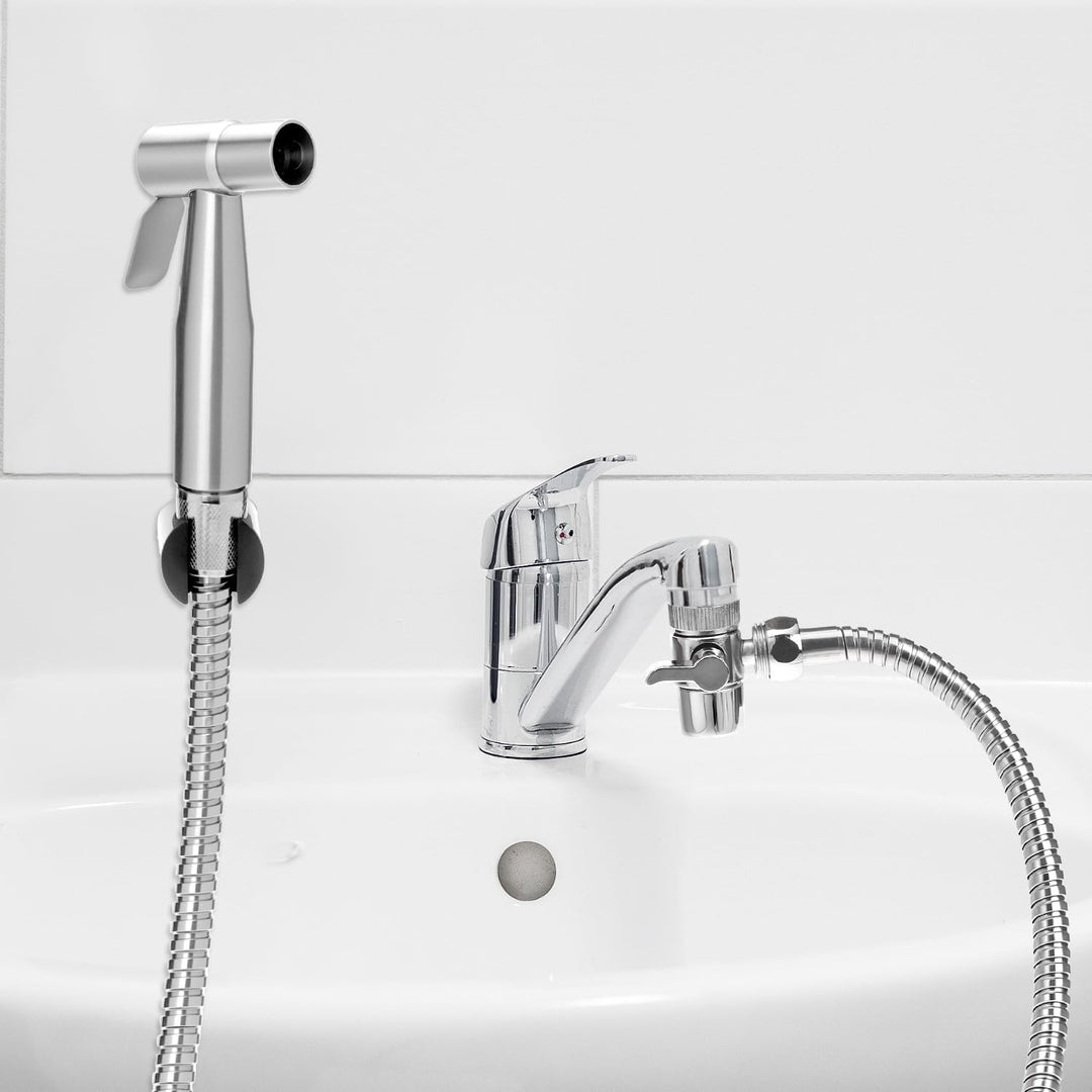 QWORK® Handbrause Bidet Set aus Edelstahl SUS 304 – Vielseitiges für Persönliche Hygiene, Haustierwä
