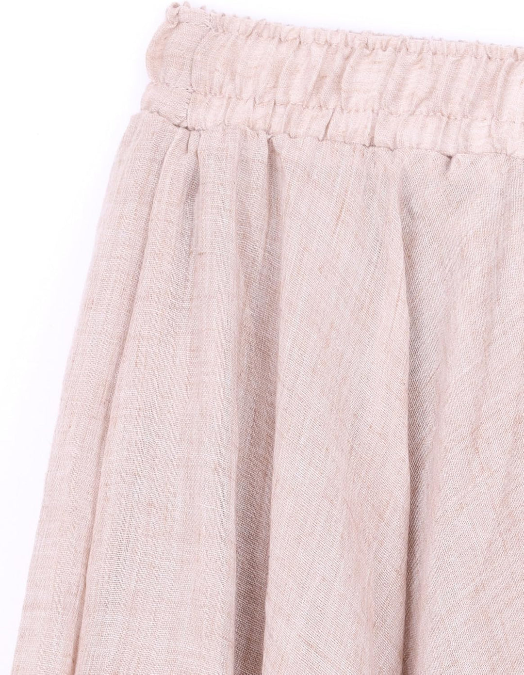 Damen Maxirock Baumwolle Lange Rock Tellerrock Doppelt Schicht Elastischer Bund 34-42 Beige (Rock Lä