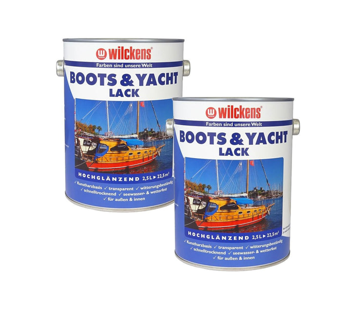 Wilckens Boots &amp; Yachtlack 2,5 L klar Bootslack Boot Yacht Lack hochglanz Klarlack Kunstharzlack far