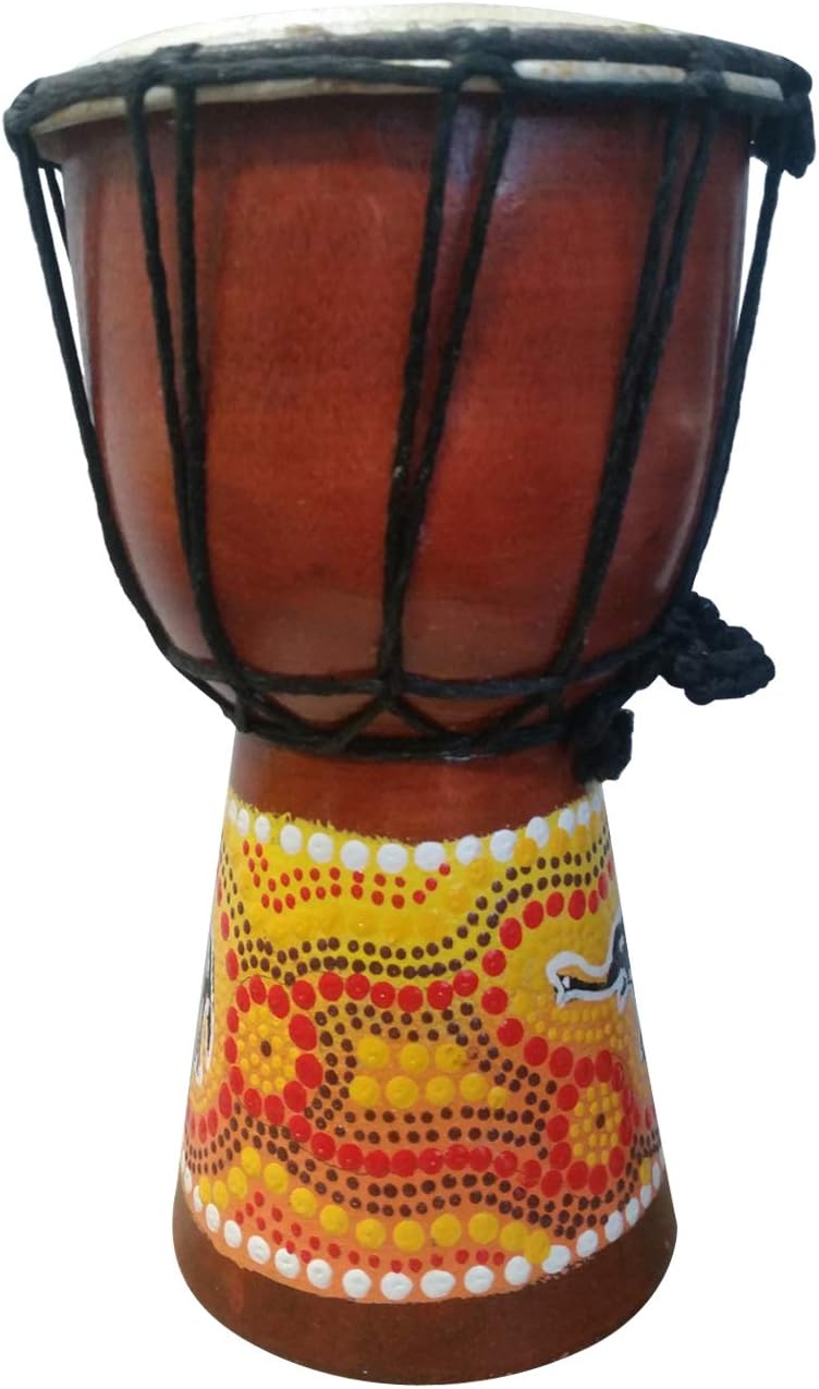 20cm Djembe Bongo Drum Trommel für kleine Kinder Handarbeit mit einen Elefanten Bemalt (Klein Kinder