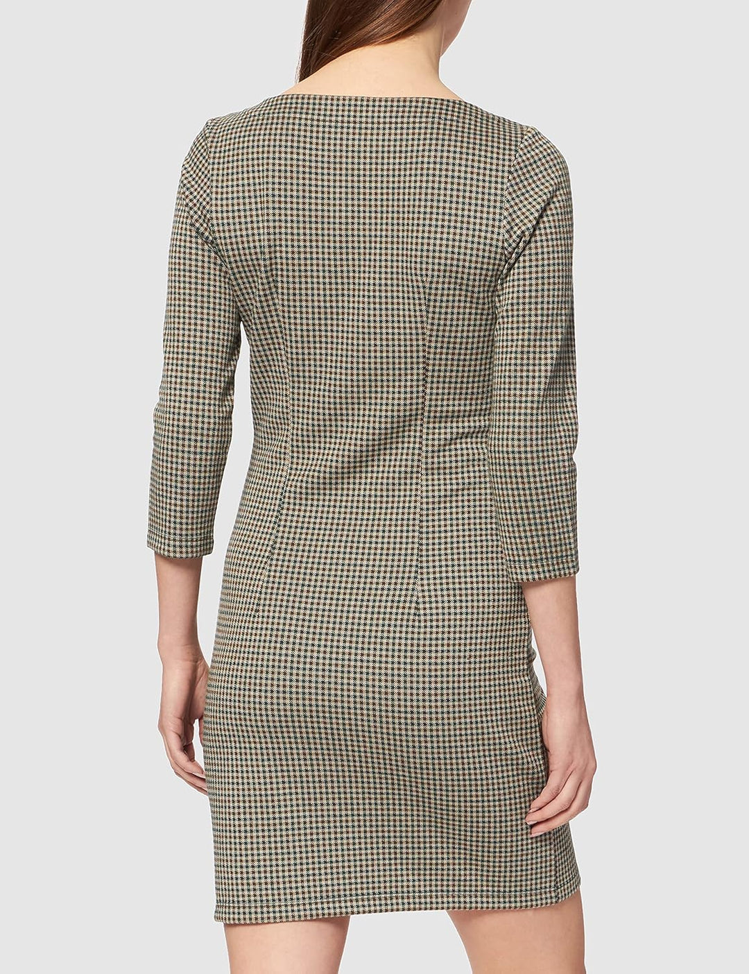 TOM TAILOR Damen Print Kleid 32 28373 - Beige Green Small Check, 32 28373 - Beige Green Small Check