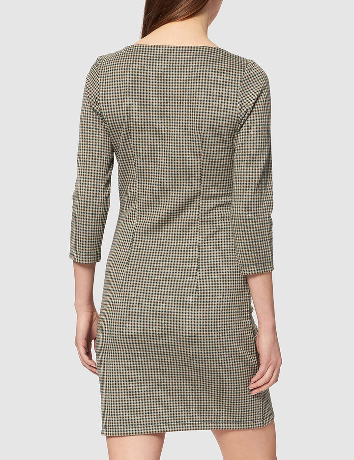 TOM TAILOR Damen Print Kleid 32 28373 - Beige Green Small Check, 32 28373 - Beige Green Small Check