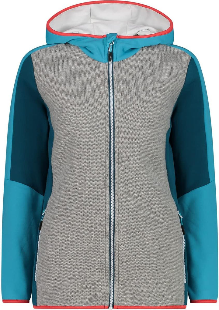 CMP Damen Stretch-fleecejacke für Damen mit Fester Kapuze JACKET 34 Lagune, 34 Lagune