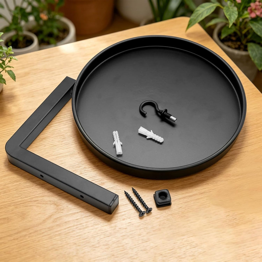 2 Stück Pflanzenständer Pflanzenregal, 20cm Blumenständer Metall Schwarz Wand mit Haken Pflanzenrega