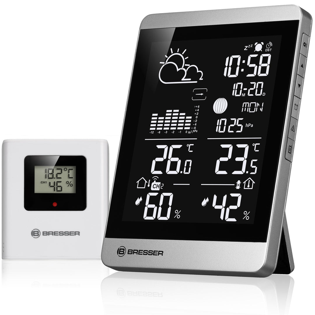 Bresser Funk-Wetterstation ClimateTemp NDV-NEO mit Aussensensor, Temperatur- und Luftfeuchtigkeitsan