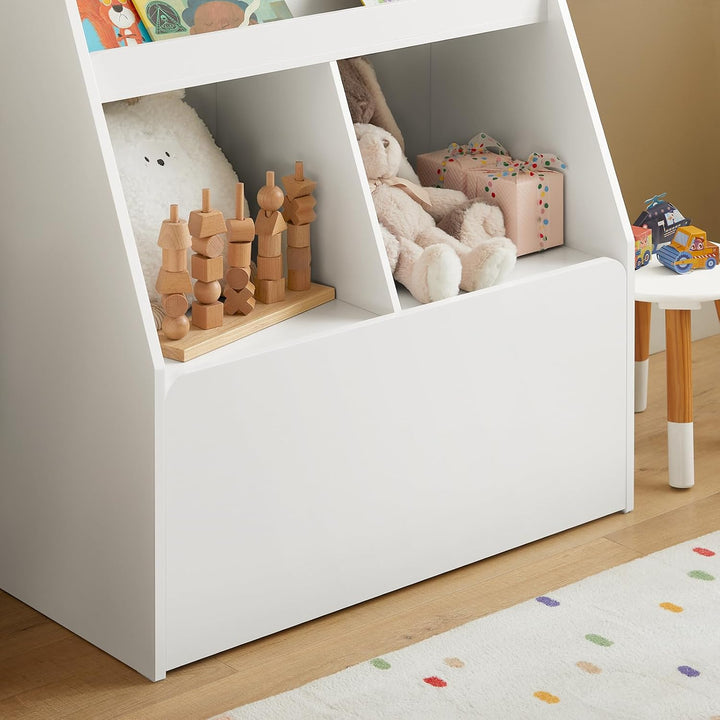 SoBuy KMB83-W Kinderregal mit Einer herausnehmbaren Spielzeugtruhe Bücherregal Kinder Kinderzimmer R