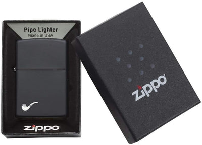 Zippo 218PL Feuerzeug 60001269 Pipe Lighte Benzinfeuerzeug, Messing, Black Matte, 1 x 3,5 x 5,5