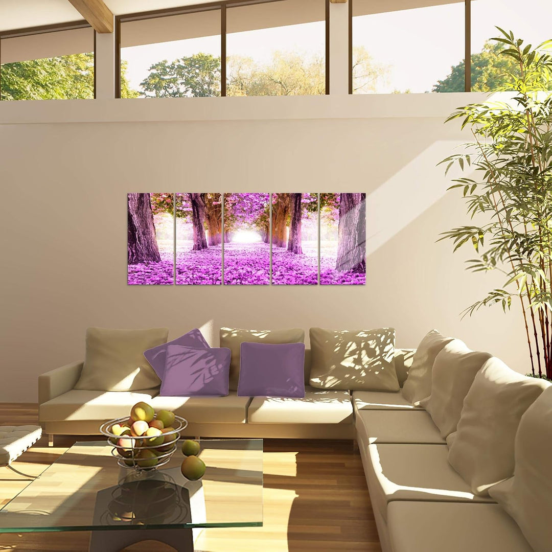 Runa Art Bild Wald Landschaft Wandbilder auf Vlies Leinwand 5 Teilig Wanddekoration Schlafzimmer Woh