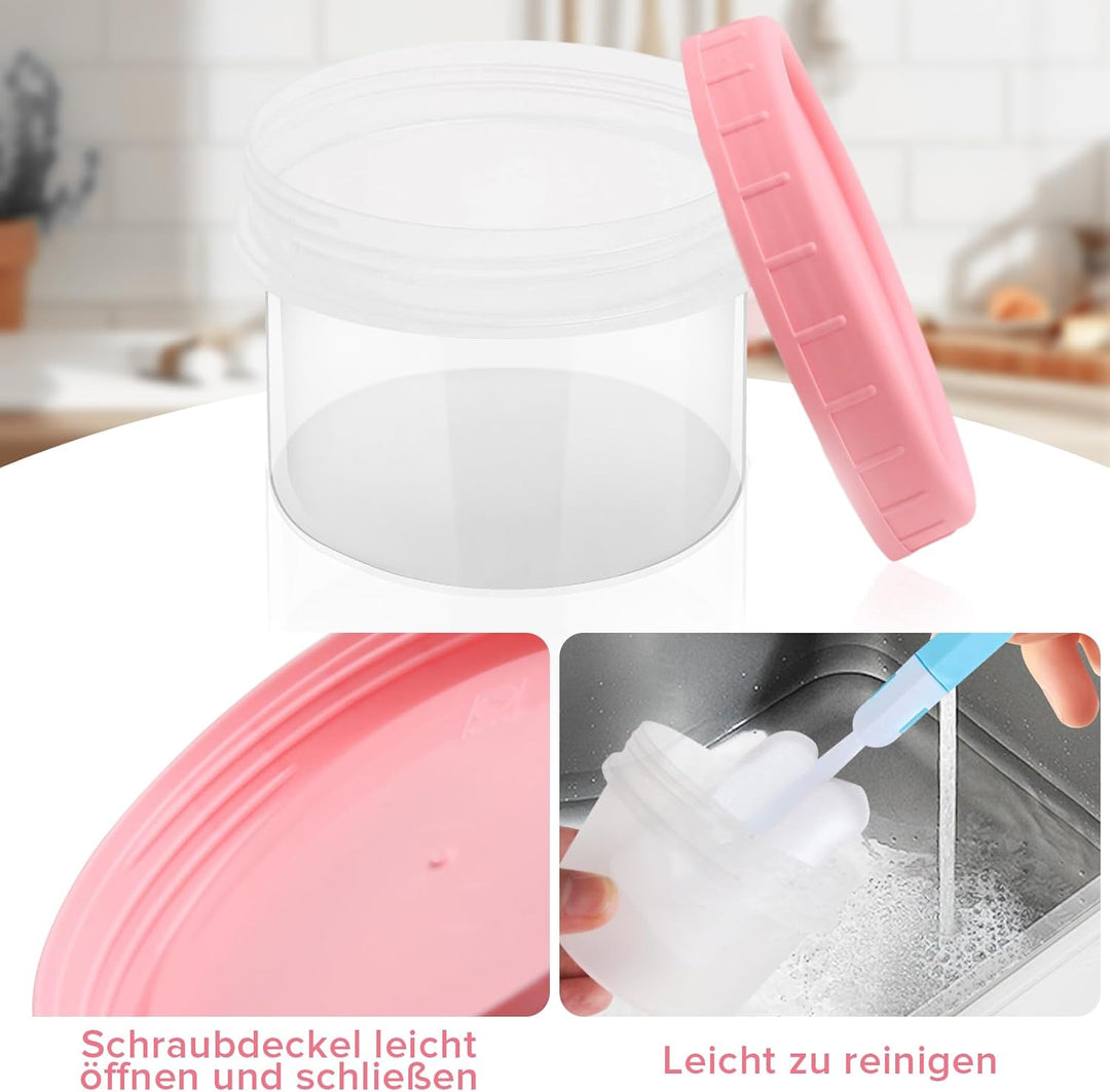 Mssushi 24 Stück 200ml Kleine Lebensmittelbehälter mit Deckeln, Wiederverwendbare Kunststoff-Deli-Kl
