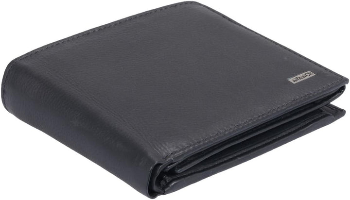Scheintasche mit Lasche AVANCE in Echt-Leder, 12x10cm Schwarz, Schwarz