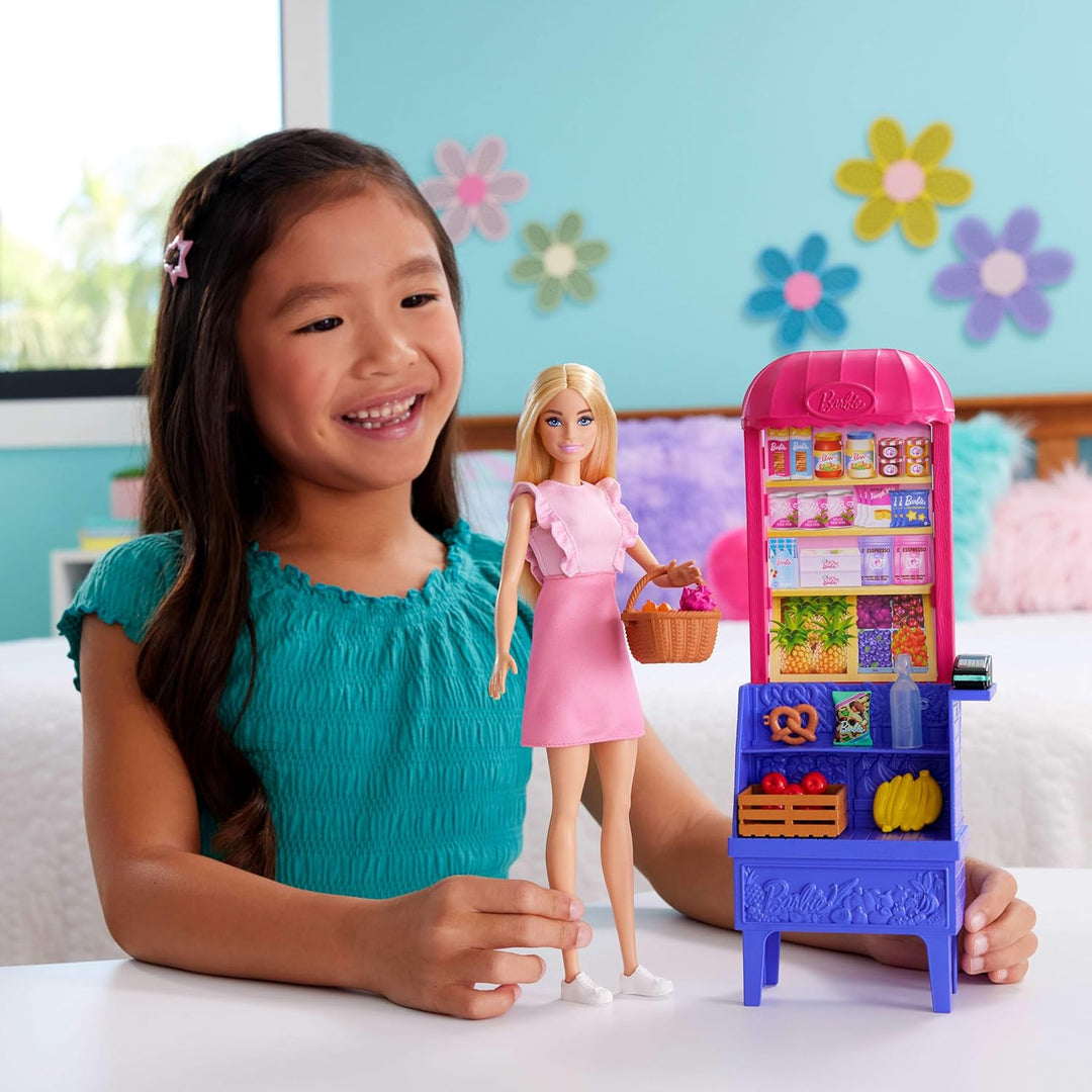 Barbie und Teresa Rezept für Freundschaft Modepuppe und Spielset, Malibu auf dem Markt mit 11 Zubehö