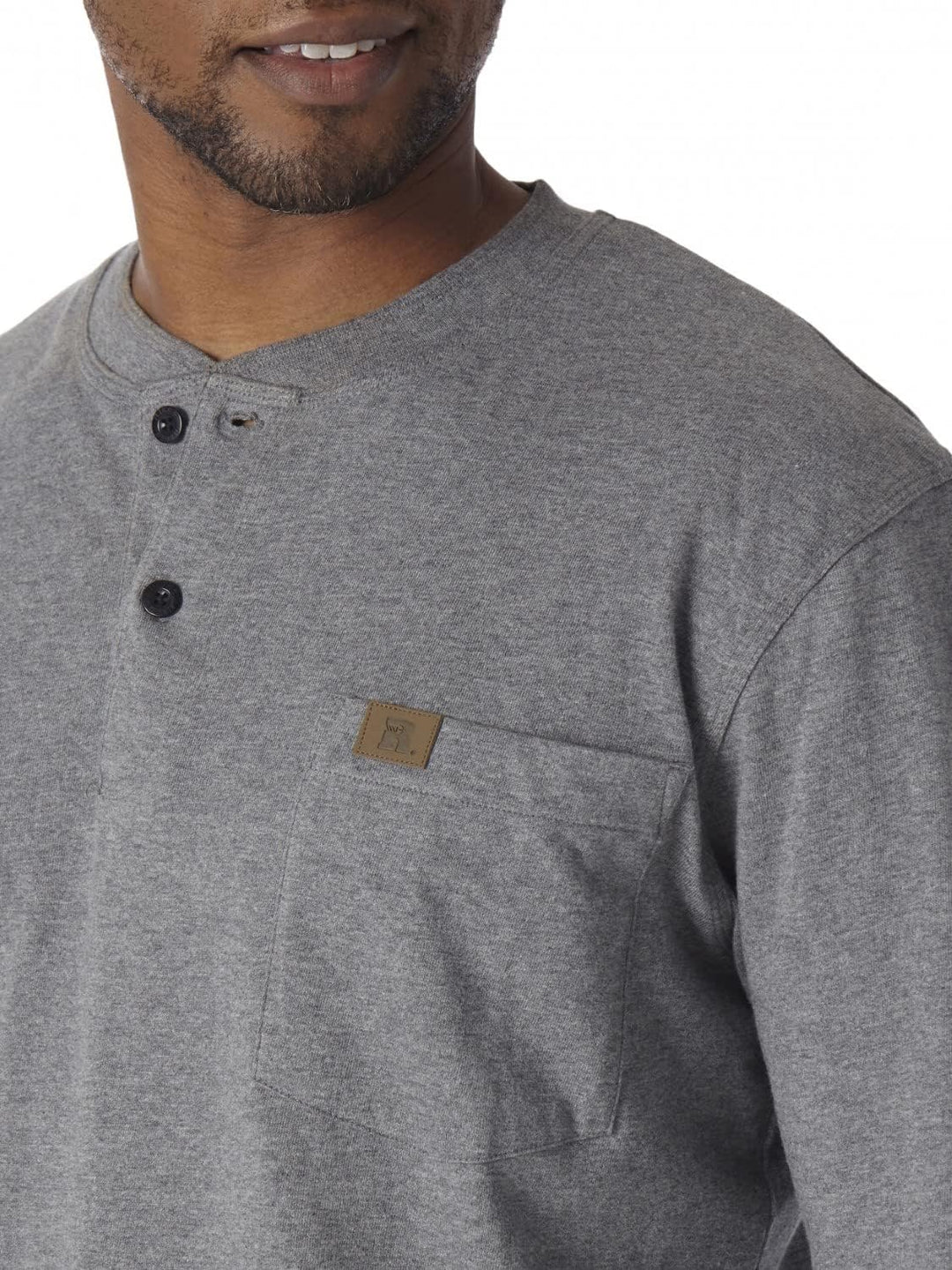 Wrangler Henley-Shirt für Herren, langärmelig XL Charcoal Gray, XL Charcoal Gray