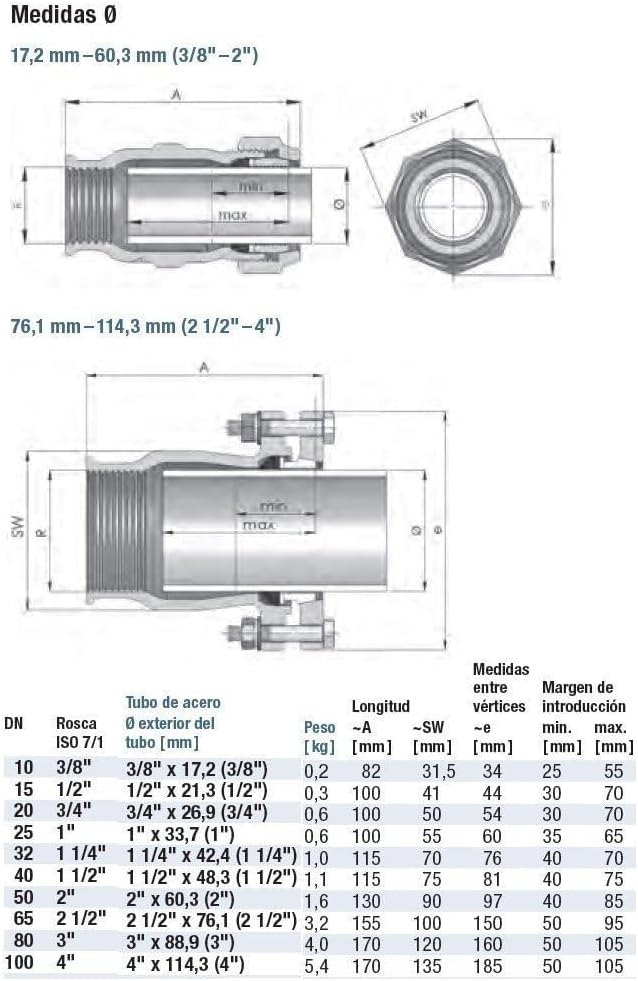 Gebo Armaturen Temperguss-Klemmverbinder I, IG 1 1/2 Zoll x 48,3 mm, 01.150.01.05