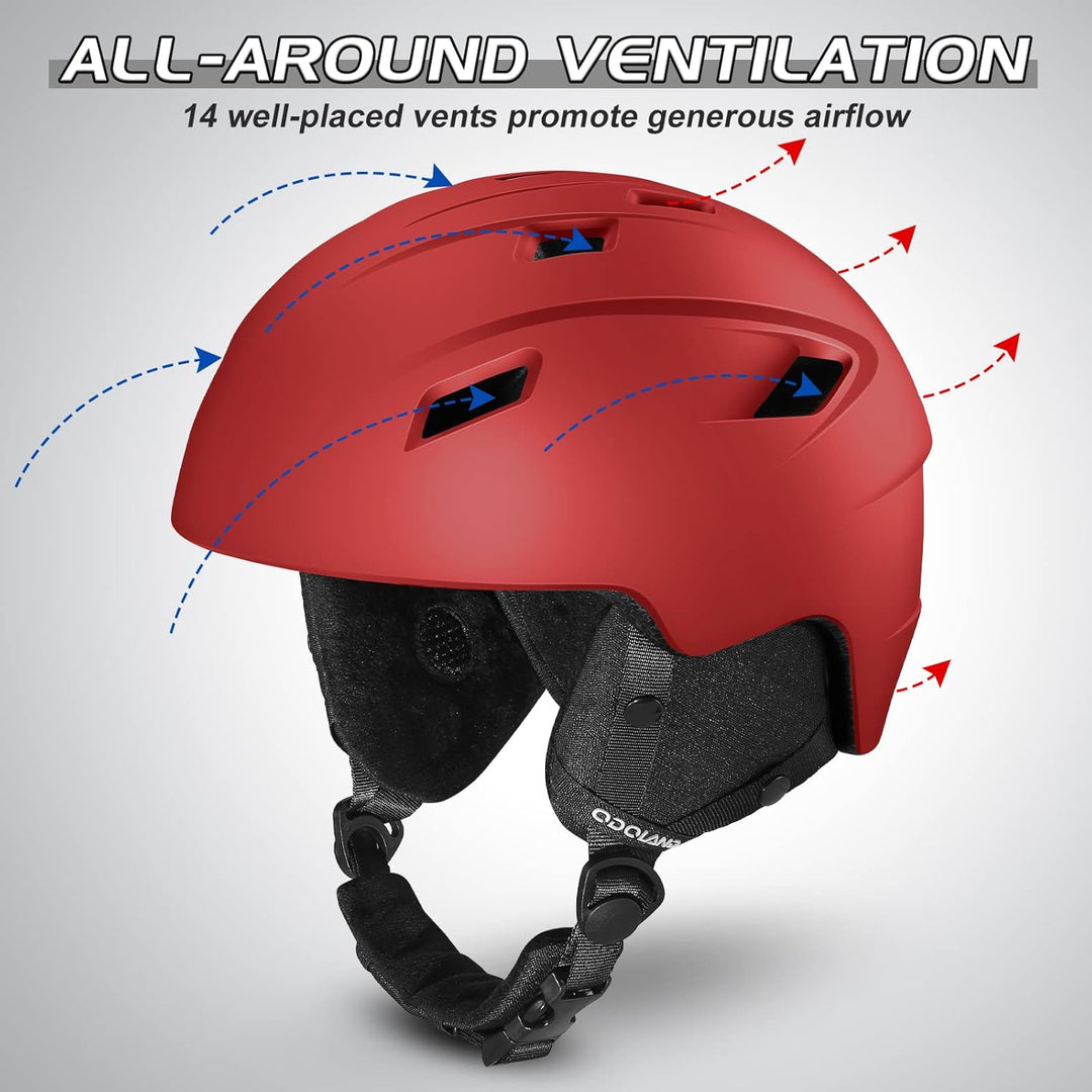Odoland Skihelm Kit mit Ski Skibrille, Snowboard Helm für Männer Frauen Teenager Kinder, Verstellbar