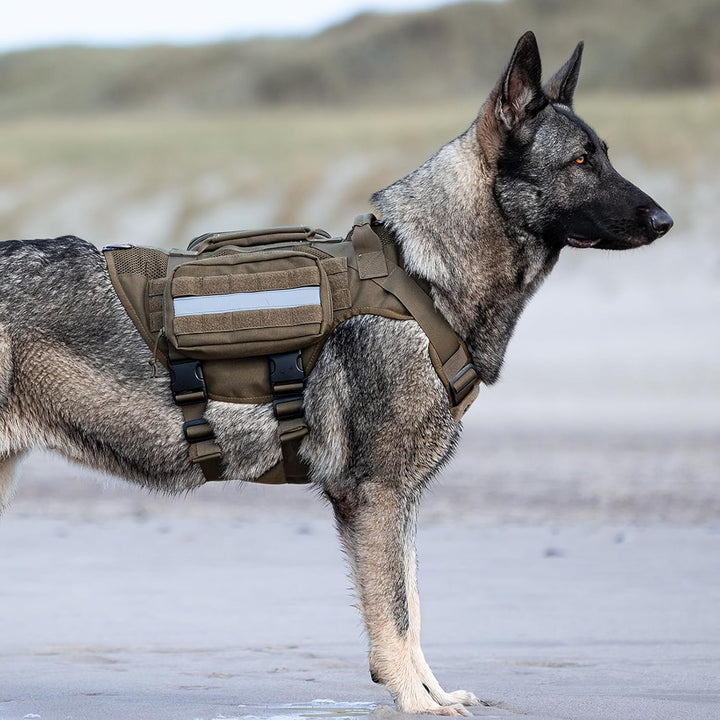 OneTigris Anti Zug Hundegeschirr Grosse Hunde, AIRE MESH Taktisches Geschirr mit 2 Griff &amp; 3 D-Ringe