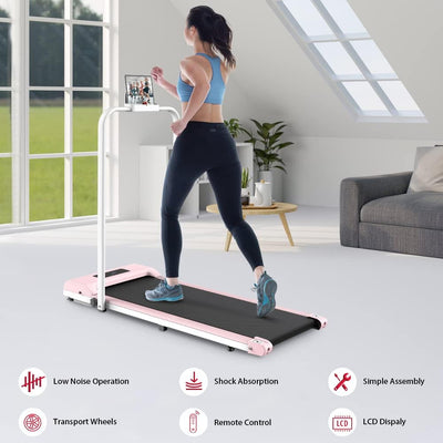 bigzzia Laufband mit Klappbarer Griifstange - Walking Pad Laufbänder Untertisch Laufgerät Elektrisch