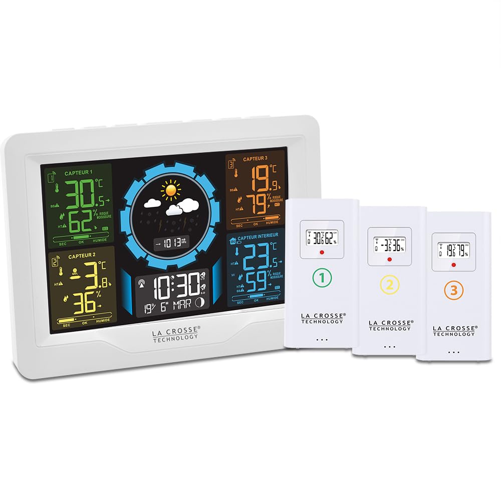 La Crosse Technology - WS6304 Wetterstation bunt 3 Sensoren – Weiss