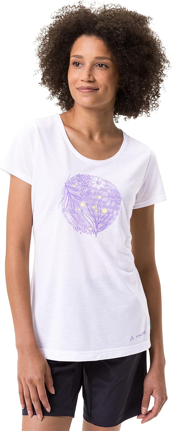 VAUDE Damen Women's Skomer Print T-Shirt Ii T-Shirt (1er Pack) 36 White-white, 36 White-white