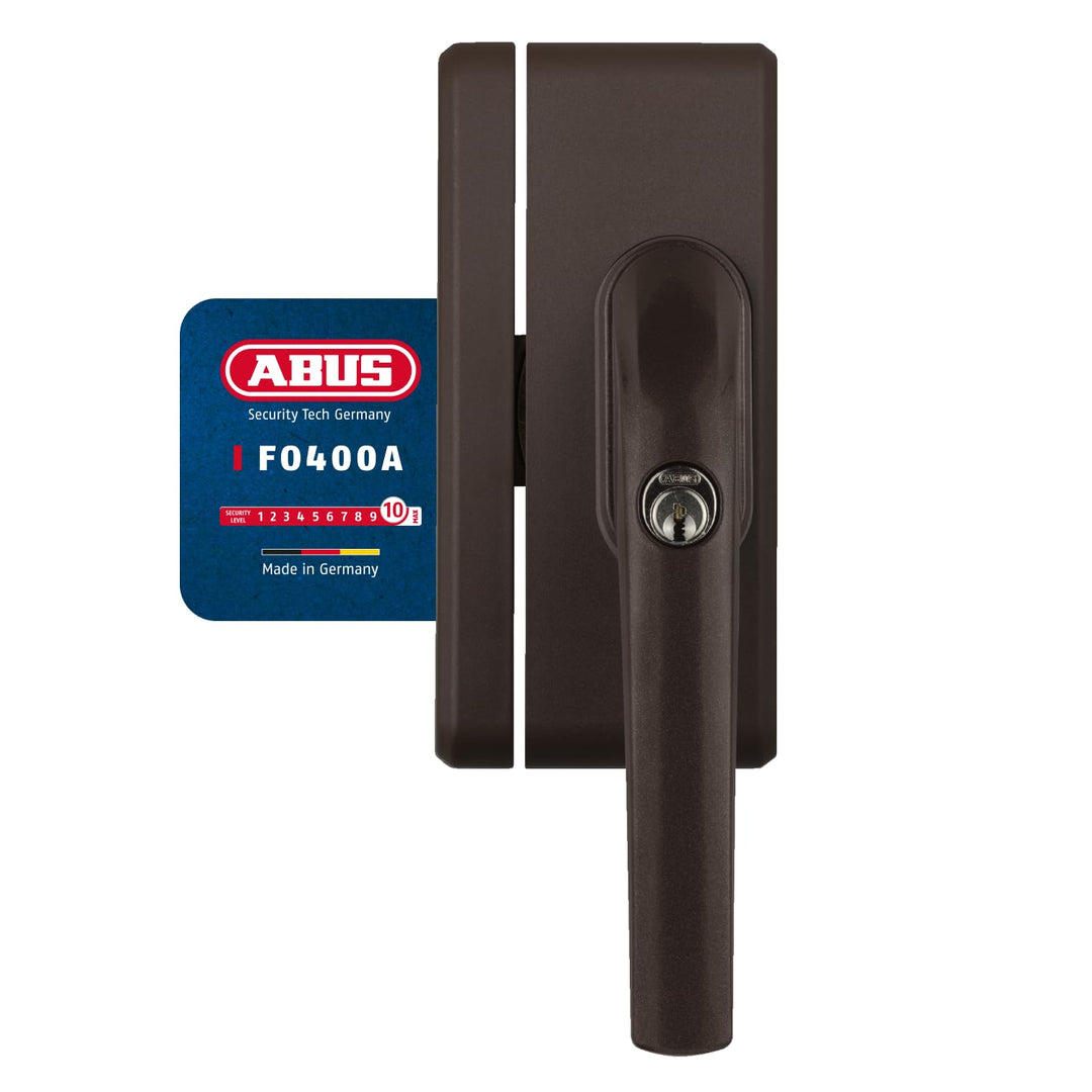 ABUS Fenstergriff-Schloss FO400A AL0125 - Fenstergriffsicherung mit Zusatzschloss und Alarmfunktion,