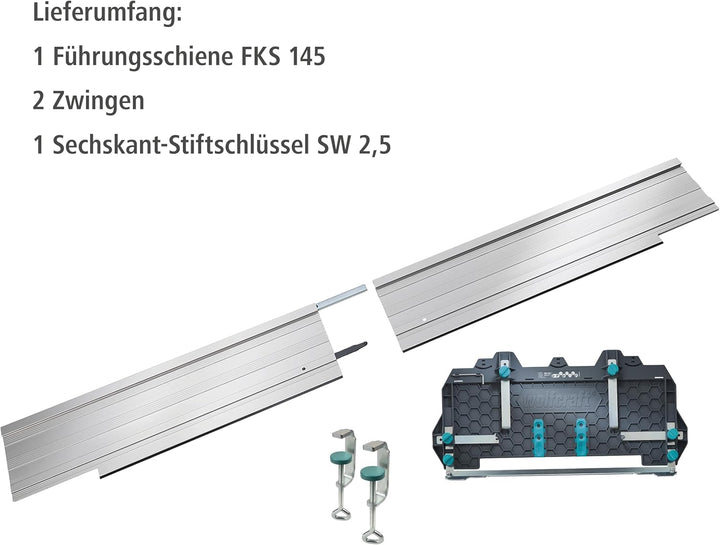 wolfcraft I FKS 145 - Führungsschiene für Handkreissägen I 6913000 I für Schnitte bis 110 cm I platz