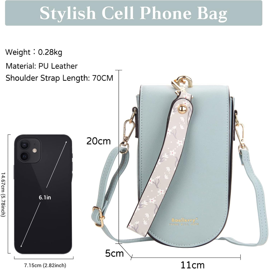 PORRASSO Mode Handy Umhängetasche Damen Handytasche Mädchen Schultertasche PU Geldbörse Crossbody Ba