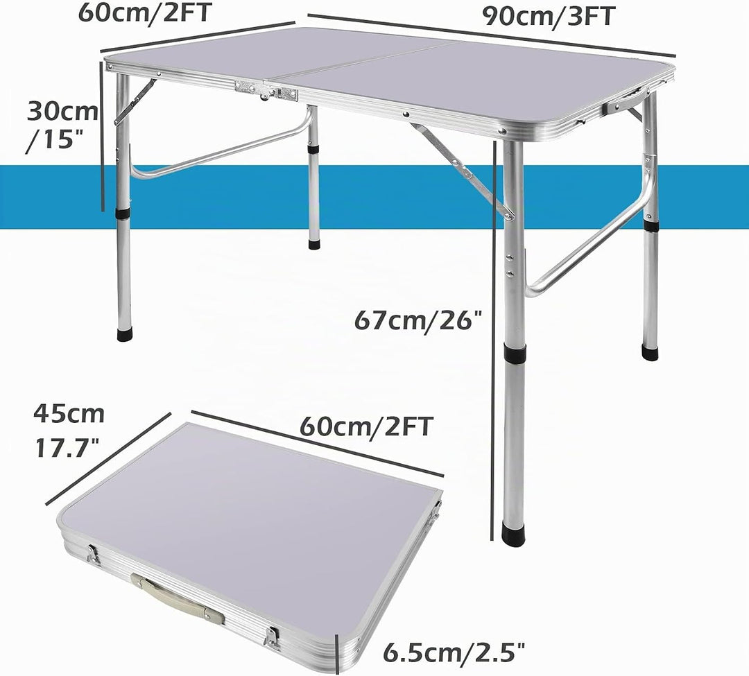 Aluminium Campingtisch Klapptisch Leichter tragbarer Gartentisch für Picknick, Angeln, Grillen, vers