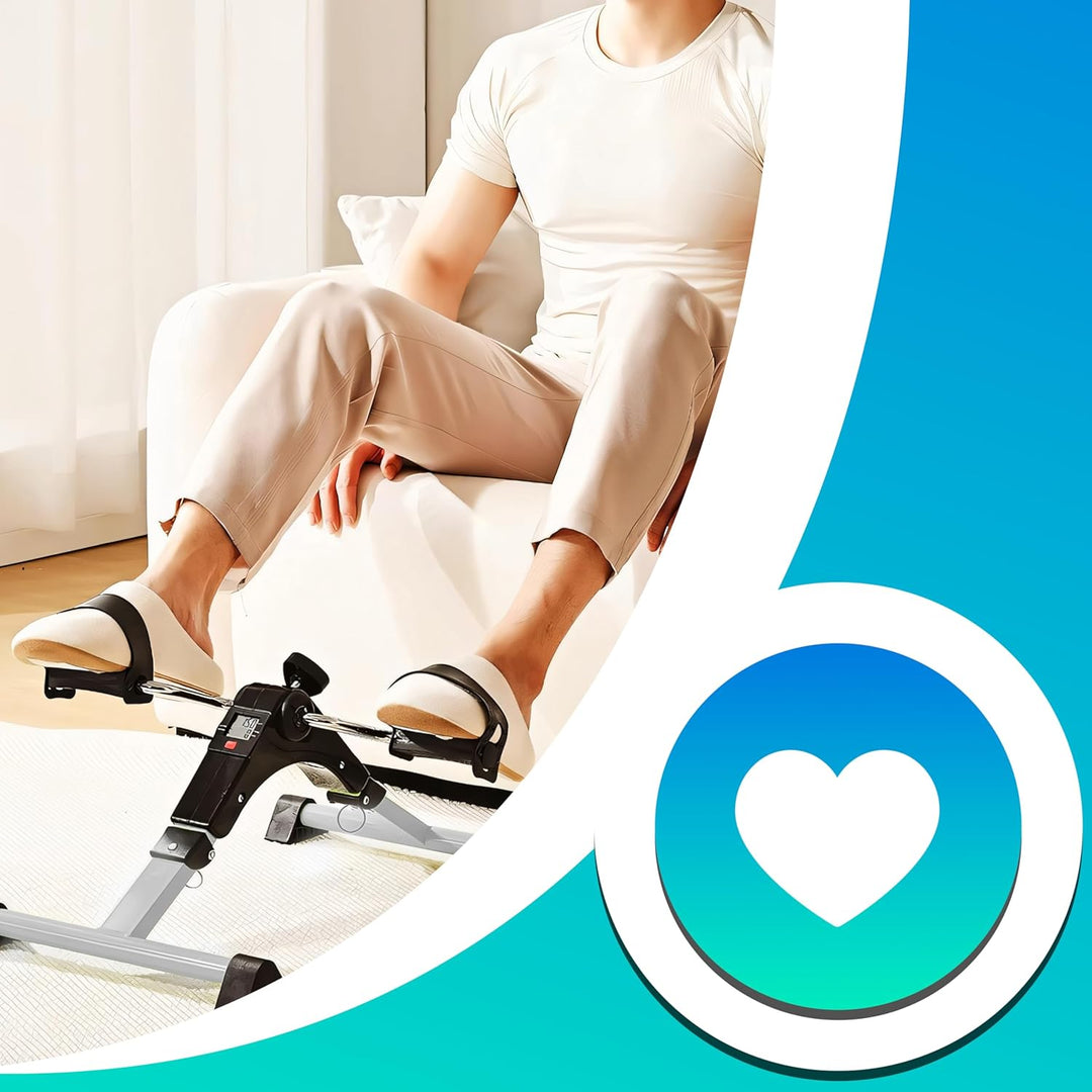 Retoo Pedaltrainer Mini Heimtrainer für Senioren – Leiser Arm- & Beintrainer mit LCD-Display, Einste
