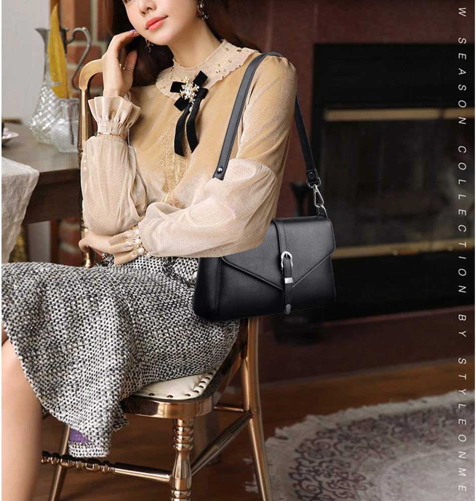 Coolives Damen Umhängetasche aus PU-Leder Kleine Schultertasche Elegant Handtasche Tasche für Dame E