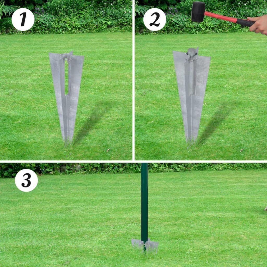 Tidyard Eurozaun-Set mit Erdn?geln, Gartenzaun Maschendraht, Stahl Grün, 25 Meter L?nge, H?he w?hlba