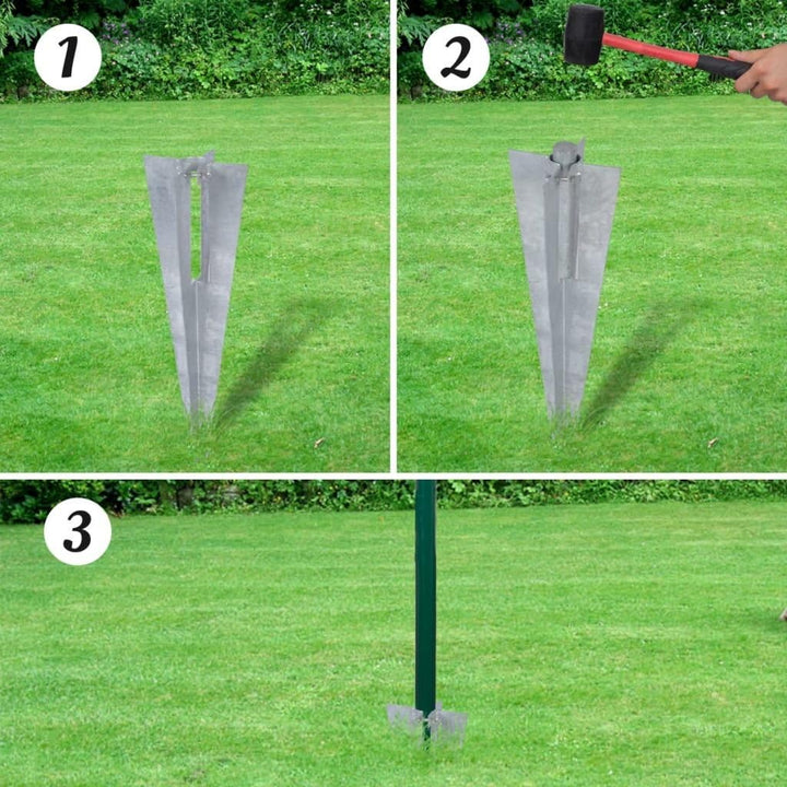 Tidyard Eurozaun-Set mit Erdn?geln, Gartenzaun Maschendraht, Stahl Grün, 25 Meter L?nge, H?he w?hlba