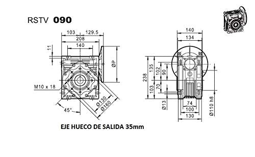 Getriebemotor Dreiphasiger 220V / 400V 0,75PS / 0,55KW, 14 RPM DE SALIDA, 14 RPM DE SALIDA