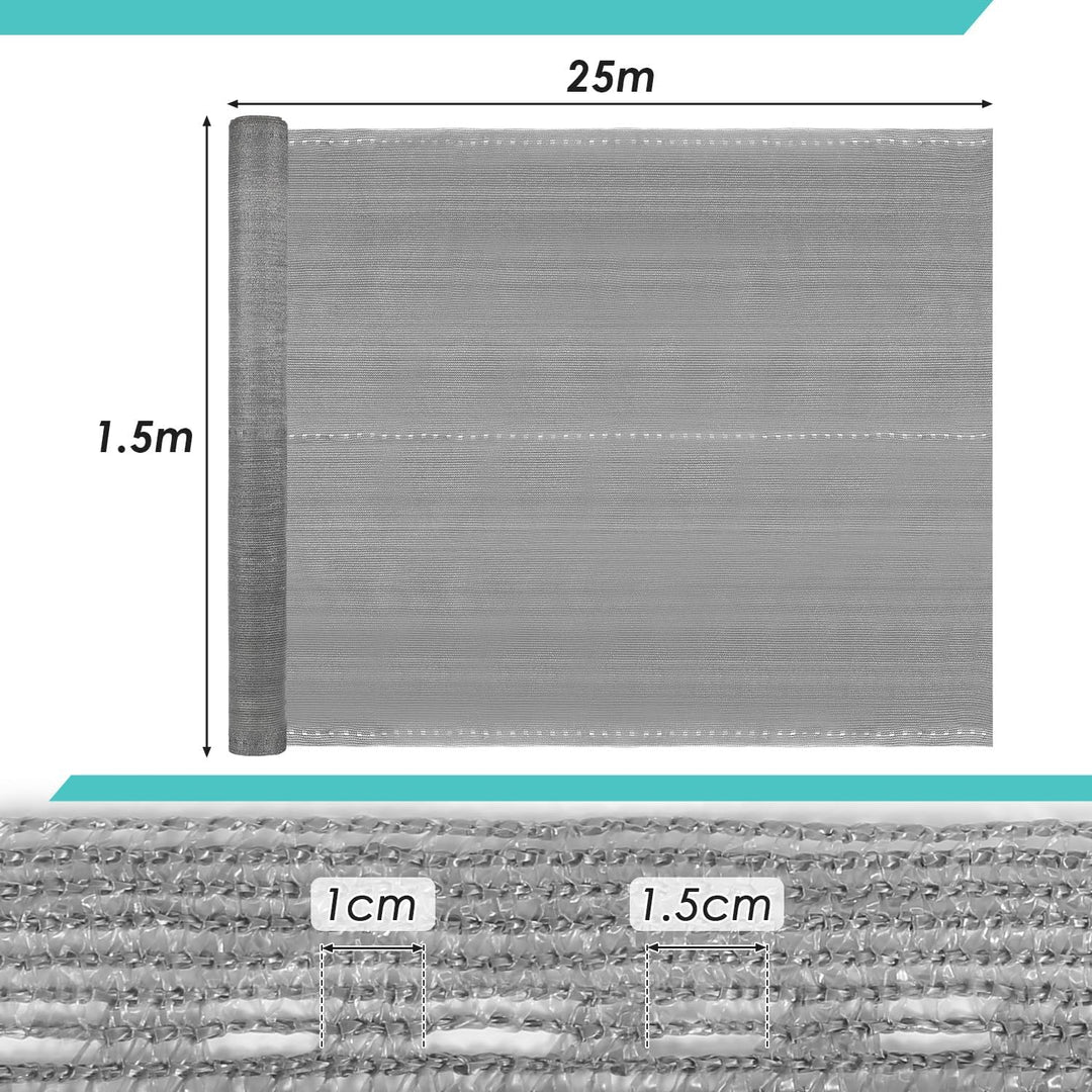 Yakimz Sichtschutz Schattiernetz, 150 g/m² HDPE Schattiergewebe, Schattennetz Verschiedene Abmessung