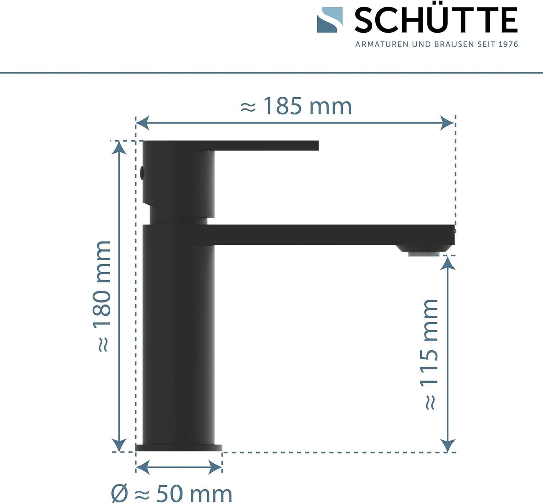 SCHÜTTE Waschtischarmatur MANHATTAN 33016, Wasserhahn Bad mit Ablaufgarnitur, Armatur Badezimmer, Ei