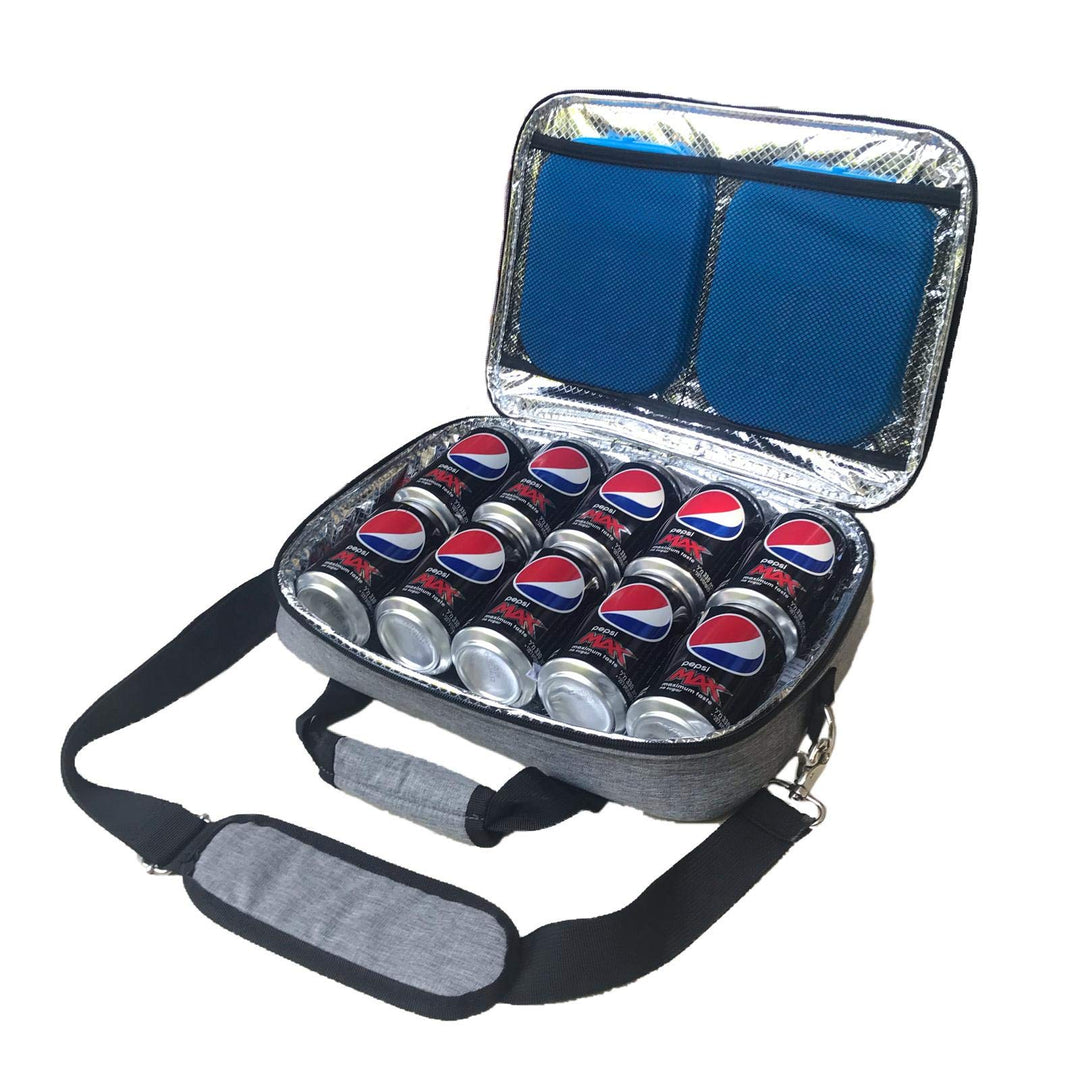 Red Suricata isolierte schlanke Mini Kühltasche - kleine Kühlbox für 10 Getränkedosen - inklusive 2