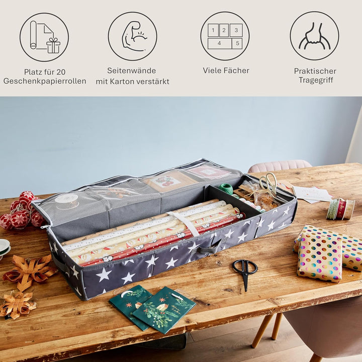LOVE IT STORE IT Tasche für Geschenkpapier Aufbewahrung - Hochwertiger Geschenkpapier Organizer - Mi