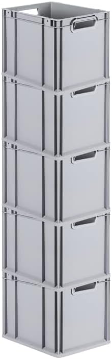 PROREGAL SuperSparSet 5x Eurobox NextGen Grip | HxBxT 32x30x40cm | 30 Liter | Griffe offen | Glatter