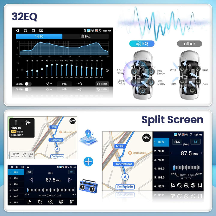 Roinvou Android15 4+64G Autoradio für VW Golf 5 6 Passat Polo Tiguan Touran Caddy Skoda Wireless Car