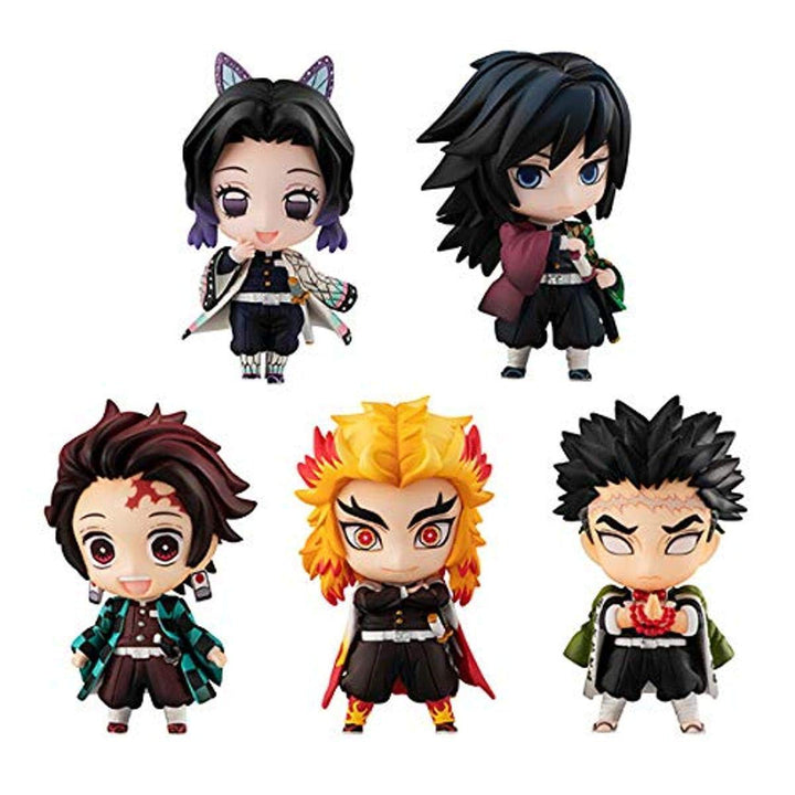 MegaHouse Demon Slayer: Kimetsu no Yaiba Pack 5 Sammelfiguren Tanjiro & Das Hashira Maskottchen Set