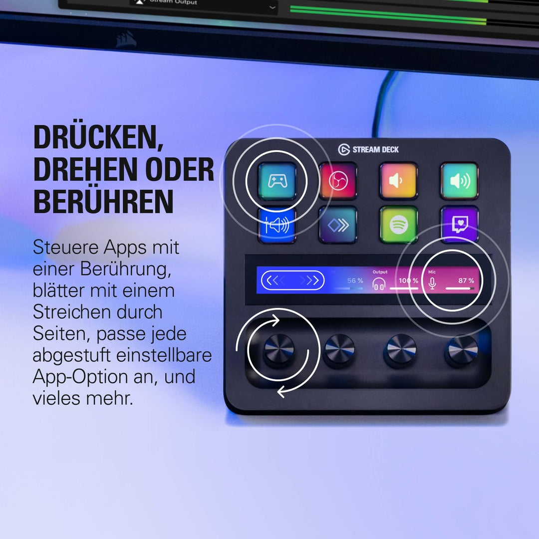Elgato Stream Deck + XLR - Audio-Mixer & Controller, XLR-zu-USB-Mikrofon-Schnittstelle, Kompatibel m