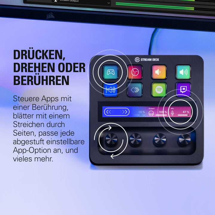 Elgato Stream Deck + XLR - Audio-Mixer & Controller, XLR-zu-USB-Mikrofon-Schnittstelle, Kompatibel m