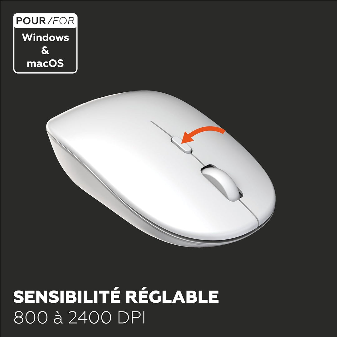 Mobility Lab ML301877 Bluetooth Laser Maus 1600 DPI für Mac und PC-weiss wireless, wireless
