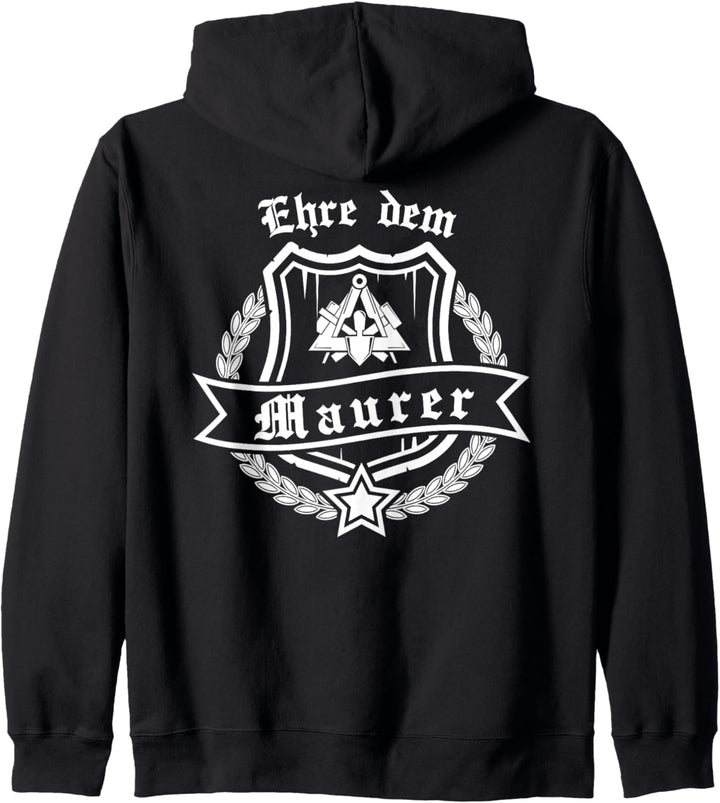 Ehre dem Maurer mit Zunftwappen und Ehrenkranz Kapuzenjacke