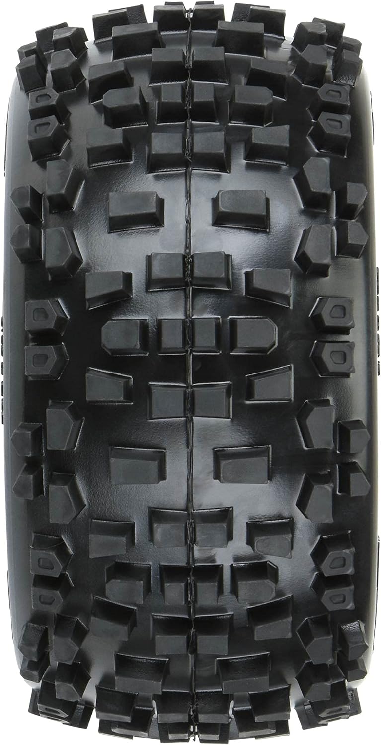 1/8 Badlands F/R 3.8" MT Tires Mounted 17mm Black Raid (2)
